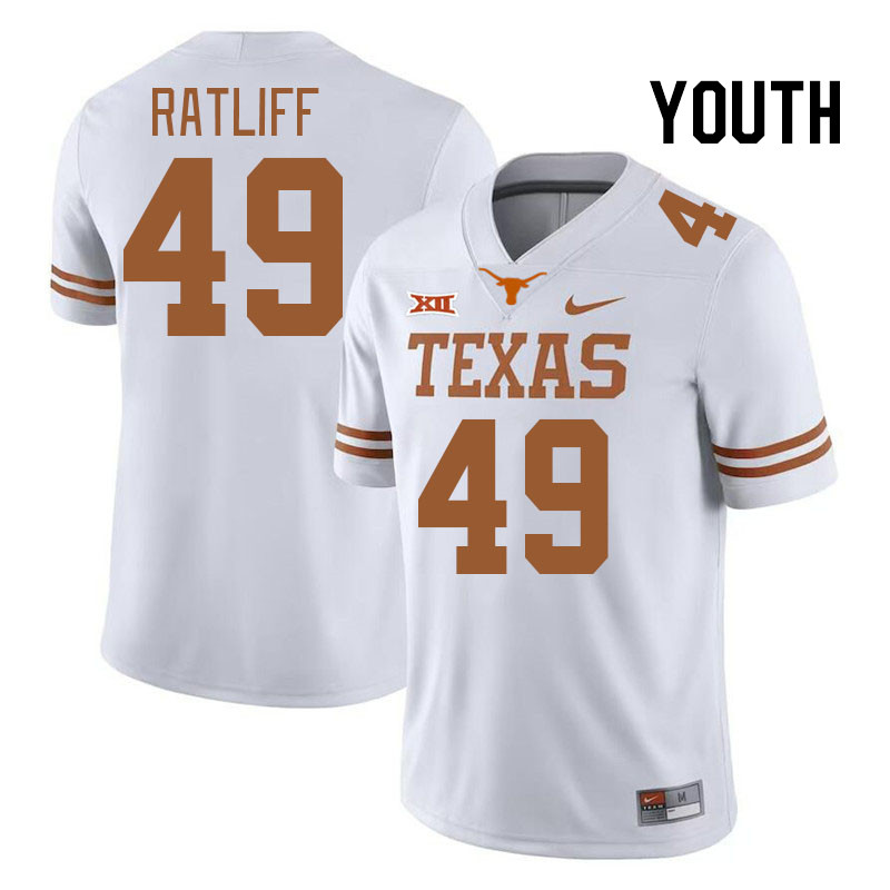 Youth #49 Ian Ratliff Texas Longhorns College Football Jerseys Stitched Sale-Black